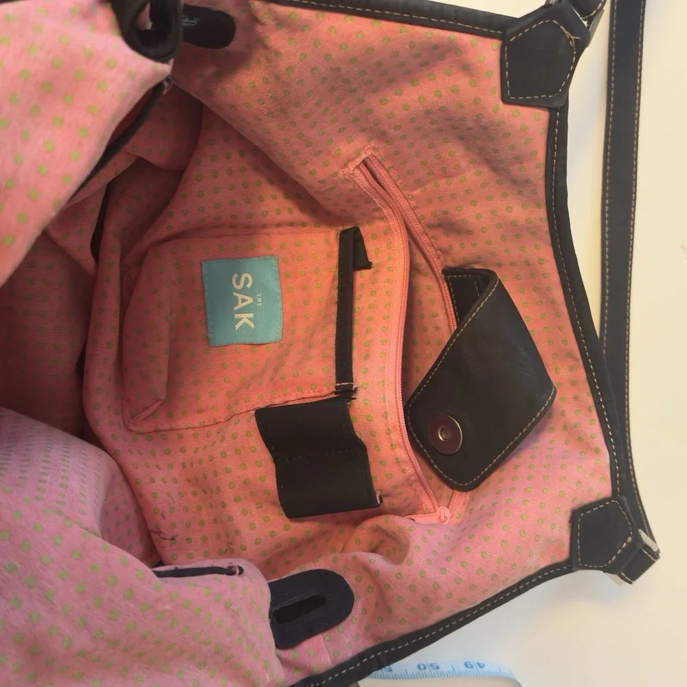 The Sak Crochet Black‎ Hobo Shoulder Bag Everyday Work Casual Wear